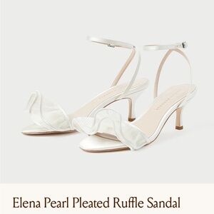 Elena Pearl Pleated Ruffle Sandals